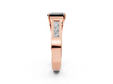 Rose gold Fancy Black Emerald Cut Cut Channel Set Solitaire Ring with Four-Prong Setting_2