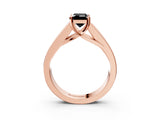 Rose gold Fancy Black Emerald Cut Cut Channel Set Solitaire Ring with Four-Prong Setting_3