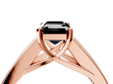 Rose gold Fancy Black Emerald Cut Cut Channel Set Solitaire Ring with Four-Prong Setting_4