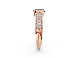 Rose gold Fancy Black Emerald Cut Cut Diamond Channel Set Pave Band with Tension Prong Setting_2