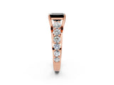 Rose gold Fancy Black Emerald Cut Cut Diamond Engagement Ring with Pavé Band and Four-Prong Setting_2