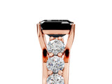 Rose gold Fancy Black Emerald Cut Cut Diamond Engagement Ring with Pavé Band and Four-Prong Setting_5
