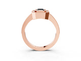 Rose gold Fancy Black Emerald Cut-Cut Diamond Halo Engagement Ring with Pave Band and Prong Setting_3