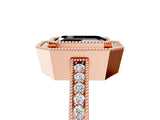 Rose gold Fancy Black Emerald Cut Cut Halo Pavé Diamond Ring_5