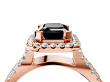 Rose gold Fancy Black Emerald Cut Cut Halo Split Shank Pave Set Ring_4