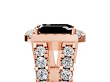 Rose gold Fancy Black Emerald Cut Cut Halo Split Shank Prong Set Ring_17