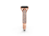 Rose gold Fancy Black Emerald Cut Cut Pave Split Shank Engagement Ring with Four-Prong Setting_2