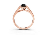 Rose gold Fancy Black Emerald Cut Cut Pave Split Shank Engagement Ring with Four-Prong Setting_3