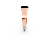 Rose gold Fancy Black Emerald Cut Diamond Channel Set Solitaire Ring with Four-Prong Setting_14