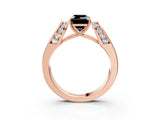 Rose gold Fancy Black Emerald Cut Diamond Channel Set Solitaire Ring with Four-Prong Setting_15