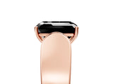 Rose gold Fancy Black Emerald Cut Diamond Channel Set Solitaire Ring with Four-Prong Setting_17