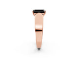 Rose gold Fancy Black Emerald Cut Diamond Channel Set Solitaire Ring with Four-Prong Setting_26