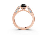 Rose gold Fancy Black Emerald Cut Diamond Channel Set Solitaire Ring with Four-Prong Setting_27