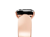 Rose gold Fancy Black Emerald Cut Diamond Channel Set Solitaire Ring with Four-Prong Setting_29