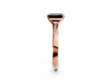Rose gold Fancy Black Emerald Cut Diamond Engagement Ring with Side Stone Accents and Four-Prong Setting_74