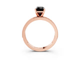 Rose gold Fancy Black Emerald Cut Diamond Milgrain Pavé Engagement Ring with Four-Prong Setting_3