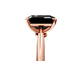 Rose gold Fancy Black Emerald Cut Diamond Solitaire Engagement Ring with Classic Band and Four-Prong Setting_41