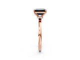 Rose gold Fancy Black Emerald Cut Diamond Solitaire Ring with Classic Band and Four-Prong Setting_2