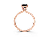 Rose gold Fancy Black Emerald Cut Diamond Solitaire Ring with Classic Band and Four-Prong Setting_3