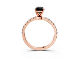 Rose gold Fancy Black Emerald Cut Diamond Solitaire Ring with Pavé Accents and Four-Prong Setting_3
