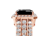 Rose gold Fancy Black Emerald Cut Halo Diamond Ring with Split Shank and Four-Prong Setting_5