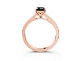 Rose gold Fancy Black Emerald Cut Solitaire Pavé Band with Four-Prong Setting_3