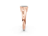 Rose gold Fancy Black Emerald Cut Solitaire Tension Set Diamond Ring with Split Shank Band_2
