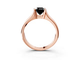 Rose gold Fancy Black Emerald Cut Solitaire Tension Set Diamond Ring with Split Shank Band_3