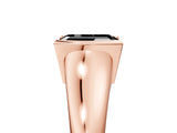 Rose gold Fancy Black Emerald Cut Solitaire Tension Set Diamond Ring with Split Shank Band_5