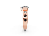 Rose gold Fancy Black Heart Cut Brilliant Channel-Set Diamond Ring with Bezel Prong Setting_2