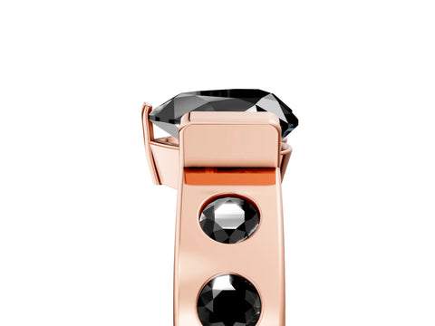 Rose gold Fancy Black Heart Cut Brilliant Channel-Set Diamond Ring with Bezel Prong Setting_5