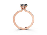 Rose gold Fancy Black Heart Cut Brilliant Pavé Band Solitaire with Four-Prong Setting_3