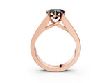 Rose gold Fancy Black Heart Cut Cut Channel Set Solitaire Ring with Four-Prong Setting_3