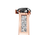 Rose gold Fancy Black Heart Cut Cut Channel Set Solitaire Ring with Four-Prong Setting_5