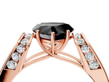 Rose gold Fancy Black Heart Cut Cut Diamond Channel Set Solitaire Ring with Four-Prong Setting_4