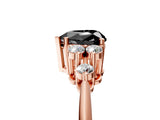 Rose gold Fancy Black Heart Cut Cut Diamond Cluster Ring with Solitaire Band and Four-Prong Setting_5