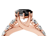 Rose gold Fancy Black Heart Cut Cut Diamond Engagement Ring with Pavé Band and Four-Prong Setting_4