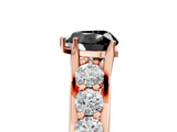 Rose gold Fancy Black Heart Cut Cut Diamond Engagement Ring with Pavé Band and Four-Prong Setting_5
