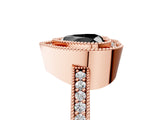 Rose gold Fancy Black Heart Cut-Cut Diamond Halo Engagement Ring with Pave Band and Prong Setting_5
