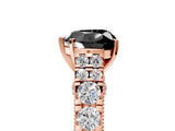 Rose gold Fancy Black Heart Cut Cut Diamond Pavé Band Solitaire with Four-Prong Setting_5