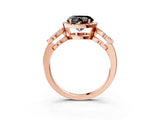 Rose gold Fancy Black Heart Cut Cut Halo Diamond Infinity Band with Four-Prong Setting_3