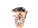 Rose gold Fancy Black Heart Cut Cut Halo Diamond Infinity Band with Four-Prong Setting_5
