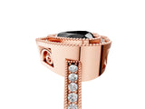Rose gold Fancy Black Heart Cut Cut Halo Pavé Diamond Ring_5