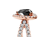 Rose gold Fancy Black Heart Cut Cut Halo Split Shank Pave Set Ring_5