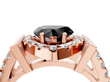 Rose gold Fancy Black Heart Cut Cut Halo Split Shank Prong Set Ring_4
