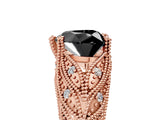 Rose gold Fancy Black Heart Cut Cut Milgrain Pave Diamond Engagement Ring with Four-Prong Setting_8