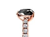 Rose gold Fancy Black Heart Cut Cut Pavé Band Solitaire Ring with Four-Prong Setting_5