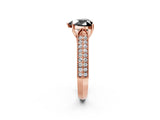 Rose gold Fancy Black Heart Cut Cut Pave Split Shank Engagement Ring with Four-Prong Setting_2