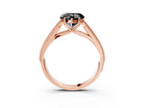 Rose gold Fancy Black Heart Cut Cut Pave Split Shank Engagement Ring with Four-Prong Setting_3
