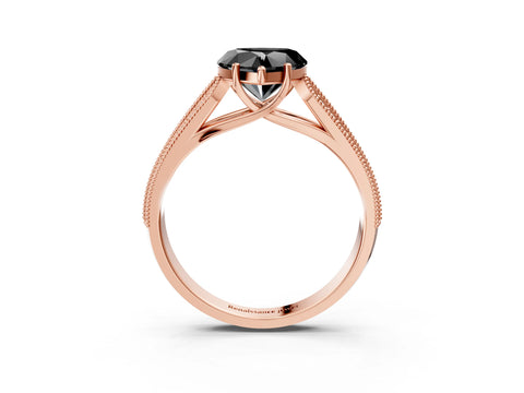 Rose gold Fancy Black Heart Cut Cut Pave Split Shank Engagement Ring with Four-Prong Setting_3